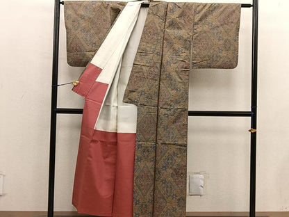 平和屋着物■本場大島紬　7マルキ　菱花文　正絹　逸品　BAAX8798mz