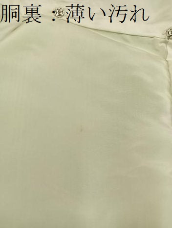 平和屋着物■上質な色無地　冊子花地紋　抹茶色　正絹　逸品　BAAX8800mz