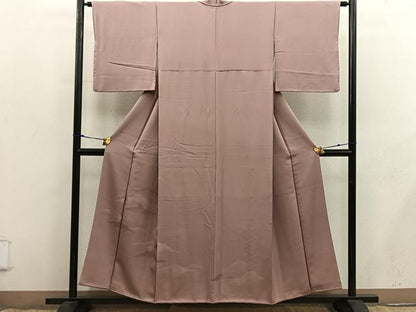 平和屋着物■色留訪問着　遠山地紋　宍色　正絹　逸品　BAAX8801mz