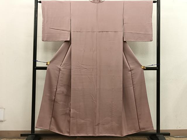 平和屋着物■色留訪問着　遠山地紋　宍色　正絹　逸品　BAAX8801mz