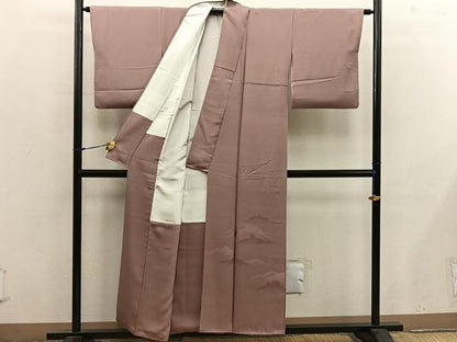 平和屋着物■色留訪問着　遠山地紋　宍色　正絹　逸品　BAAX8801mz