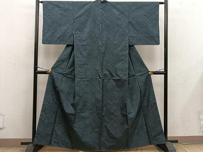 平和屋着物■本場大島紬　7マルキ　菱　正絹　逸品　未使用　BAAX8802mz