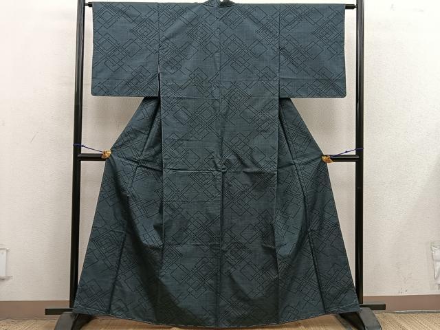 平和屋着物■本場大島紬　7マルキ　菱　正絹　逸品　未使用　BAAX8802mz