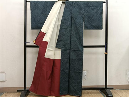 平和屋着物■本場大島紬　7マルキ　菱　正絹　逸品　未使用　BAAX8802mz