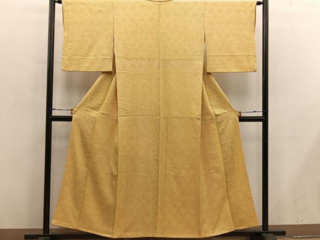 平和屋着物■大変加工の良い総絞り小紋　正絹　逸品　BAAX8803mz