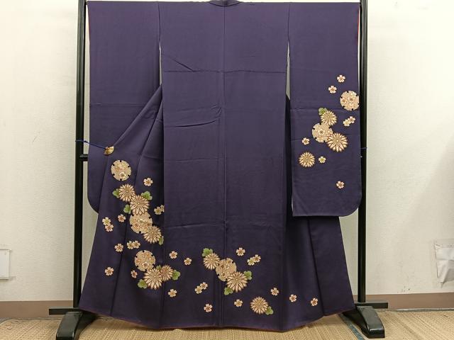 平和屋着物●豪華振袖　雪輪菊花文　金彩　正絹　逸品　BAAX8804mz