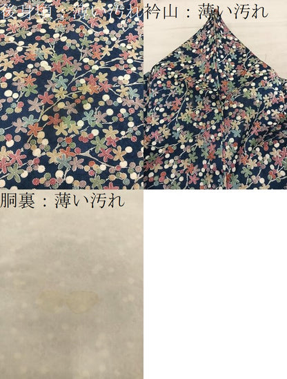 平和屋着物■上質な小紋　枝花文　正絹　逸品　BAAX8809mz