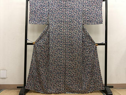 平和屋着物■上質な小紋　枝花文　正絹　逸品　BAAX8809mz