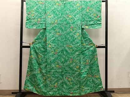 平和屋着物■上質な小紋　梅花文　正絹　逸品　BAAX8814mz