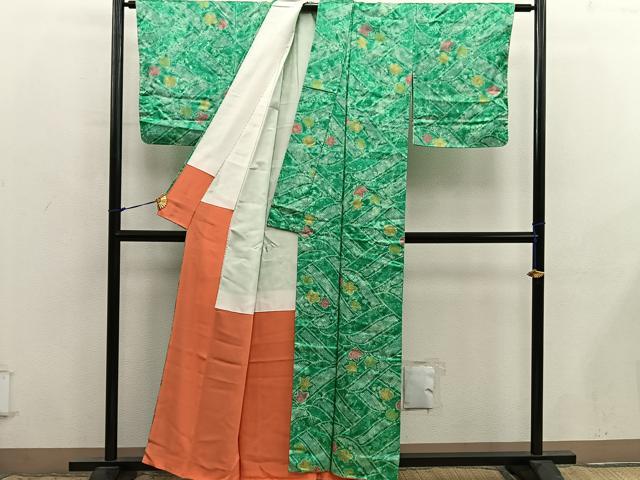 平和屋着物■上質な小紋　梅花文　正絹　逸品　BAAX8814mz