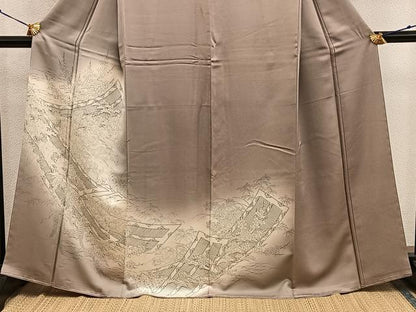 平和屋着物■訪問着　菊花文　暈し染め　正絹　逸品　BAAX8819mz