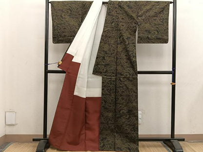 平和屋着物■本場大島紬　7マルキ　遠山風景文　証紙付き　正絹　逸品　未使用　BAAX8821mz