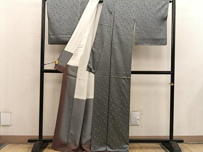 平和屋着物■上質な小紋　絞り　扇面地紋　正絹　逸品　未使用　BAAX8822mz
