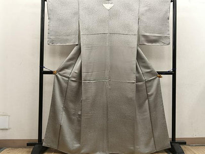 平和屋着物●上質な色無地　利久白茶色　正絹　逸品　未使用　BAAX8824mz