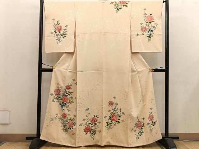 平和屋着物■訪問着　薔薇　金彩　正絹　逸品　BAAX8830mz