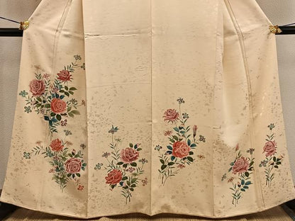 平和屋着物■訪問着　薔薇　金彩　正絹　逸品　BAAX8830mz