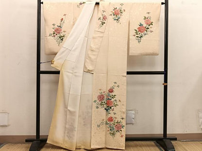 平和屋着物■訪問着　薔薇　金彩　正絹　逸品　BAAX8830mz