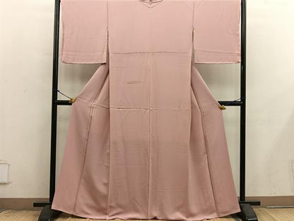 平和屋着物●上質な色無地　宍色　正絹　逸品　BAAX8831mz