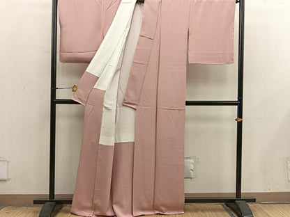 平和屋着物●上質な色無地　宍色　正絹　逸品　BAAX8831mz