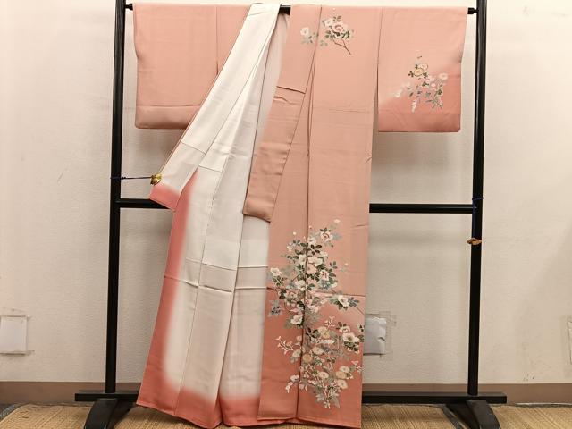 平和屋着物■訪問着　友禅　作家物　枝花文　暈し染め　正絹　逸品　BAAX8837mz