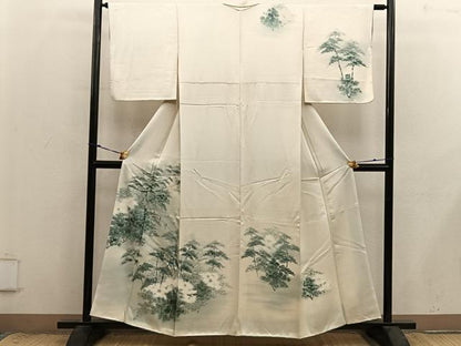 平和屋着物■訪問着　手描き　渡橋枝葉文　正絹　逸品　BAAX8839mz