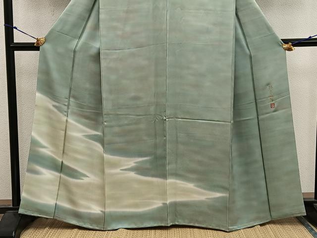 平和屋着物●染色作家　松本伸　虹彩染め　訪問着　霞文　暈し染め　正絹　逸品　BAAX8840mz