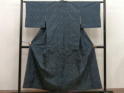 平和屋着物●本場大島紬　割込み絣　正絹　逸品　BAAX8842mz
