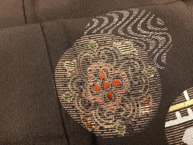 平和屋着物■訪問着　竹屋町刺繍　花丸文　黒地　金銀彩　正絹　逸品　BAAX8845mz