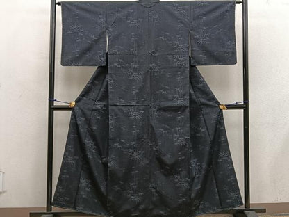 平和屋着物■結城紬　笹竹文　正絹　逸品　BAAX8847mz