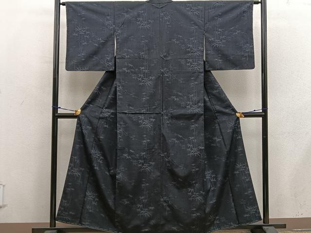 平和屋着物■結城紬　笹竹文　正絹　逸品　BAAX8847mz