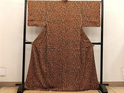 平和屋着物■上質な小紋　草花文　正絹　逸品　未使用　BAAX8850mz