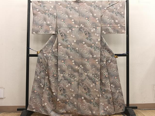平和屋着物■上質な小紋　梅花文　金彩　正絹　逸品　BAAX8859mz