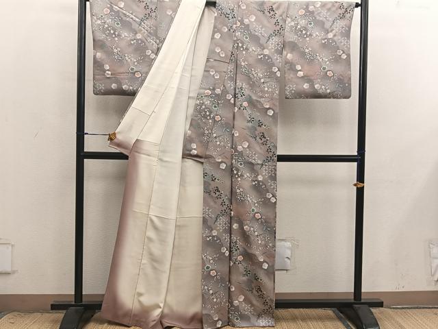 平和屋着物■上質な小紋　梅花文　金彩　正絹　逸品　BAAX8859mz
