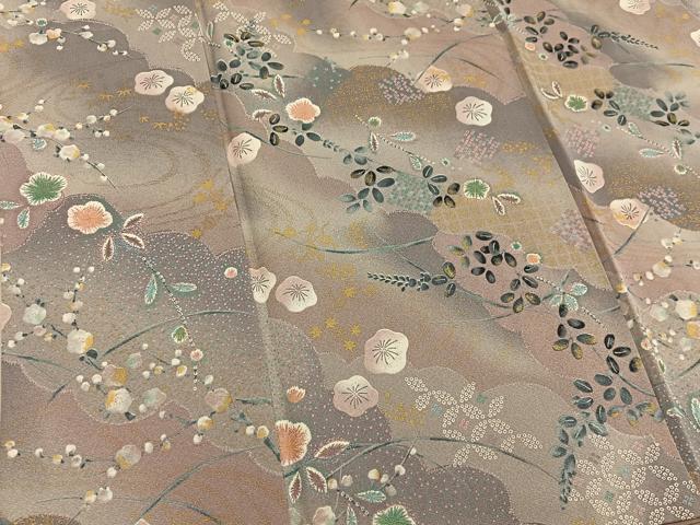 平和屋着物■上質な小紋　梅花文　金彩　正絹　逸品　BAAX8859mz