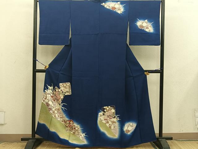 平和屋着物■訪問着　色紙重ね牡丹花文　暈し染め　金彩　正絹　逸品　BAAX8861mz
