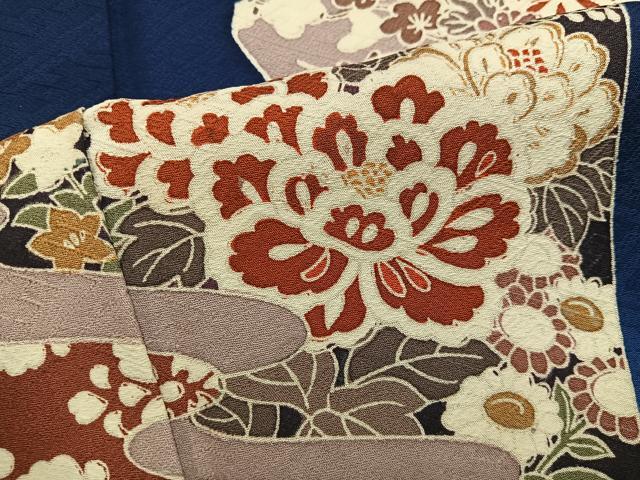 平和屋着物■訪問着　色紙重ね牡丹花文　暈し染め　金彩　正絹　逸品　BAAX8861mz