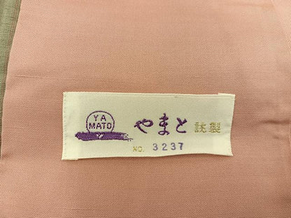 平和屋着物●訪問着　紬地　枝花文　やまと誂製　正絹　逸品　BAAX8864mz