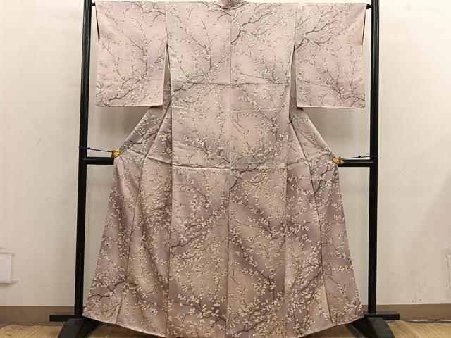 平和屋着物■上質な小紋　枝花文　暈し染め　正絹　逸品　BAAX8875mz