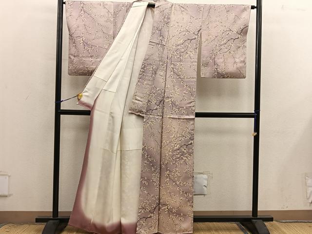 平和屋着物■上質な小紋　枝花文　暈し染め　正絹　逸品　BAAX8875mz