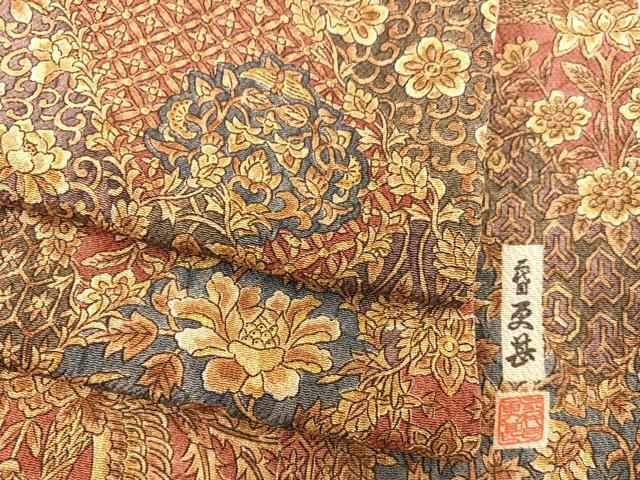 平和屋着物●二代目更甚　江戸更紗　小紋　鳳凰花文　鬼しぼ縮緬　正絹　逸品　BAAX8878mz