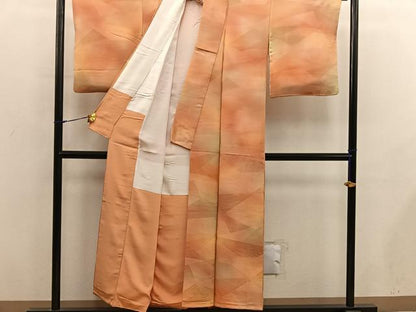 平和屋着物■上質な小紋　幾何学地紋　暈し染め　正絹　逸品　BAAX8884mz