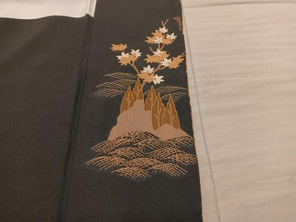 平和屋着物■豪華黒留袖　束ね熨斗菊花文　金彩　正絹　逸品　BAAX8886mz