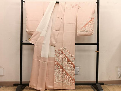 平和屋着物■訪問着　枝梅文　暈し染め　正絹　逸品　BAAX8888mz