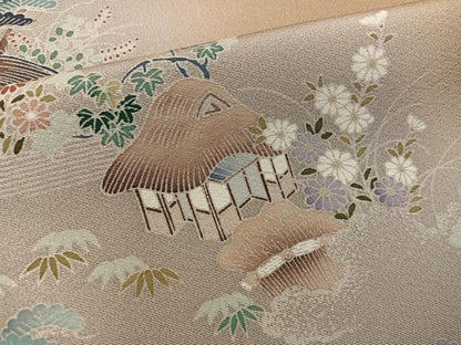 平和屋着物■訪問着　友禅　御所解花文　暈し染め　正絹　逸品　BAAX8889mz