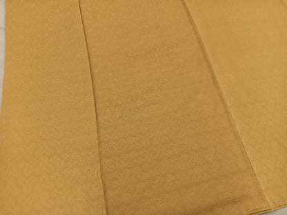 平和屋着物●上質な色無地　毘沙門亀甲地紋　黄朽葉色　正絹　逸品　未使用　BAAX8890mz