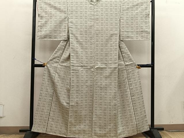 平和屋着物□上質な紬 幾何学文様 正絹 逸品 BAAX8891mz