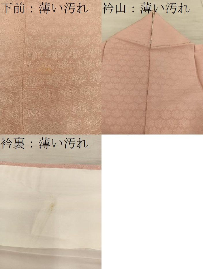 平和屋着物■上質な色無地　桐地紋　洒落柿色　正絹　逸品　BAAX8897mz