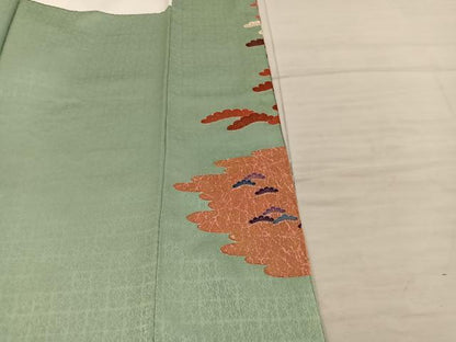 平和屋着物■豪華色留袖　駒刺繍　風景松文　暈し染め　金彩　正絹　逸品　BAAX8899mz