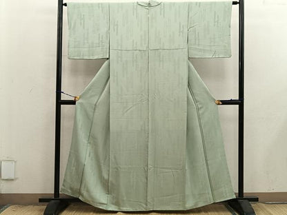 平和屋着物■上質な色無地　エ霞花地紋　利休茶色　正絹　逸品　BAAX8900mz