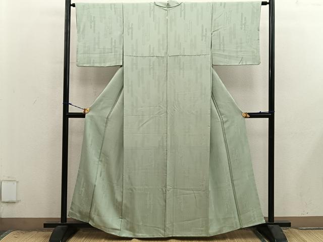 平和屋着物■上質な色無地　エ霞花地紋　利休茶色　正絹　逸品　BAAX8900mz